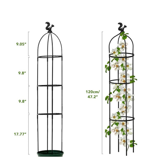 Harbor Garden Plant Support Cages Stakes - 120CM Plastic Creeper Support Stands