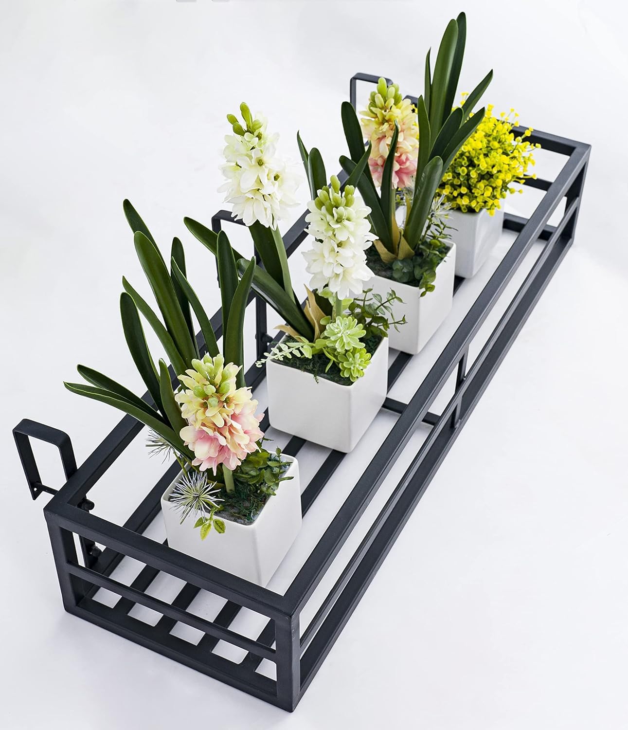 Ironclad Solid Railing 26 in Pot Stand Indoor Outdoor Premium Hanging Plant Stand