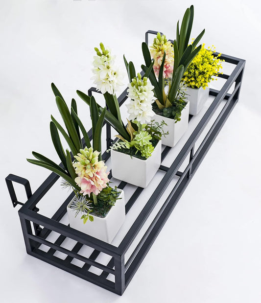 Ironclad Solid Railing 26 in Pot Stand Indoor Outdoor Premium Hanging Plant Stand
