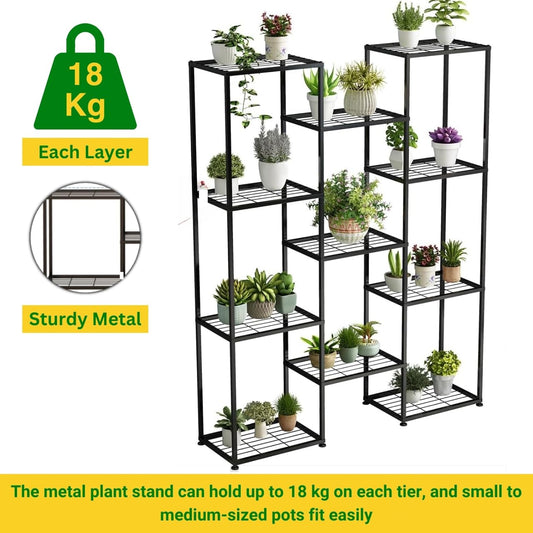 Everbloom Plantica Shelf Plant Stands for Outdoor Balcony, Flower Pot Stand for Indoor Plants