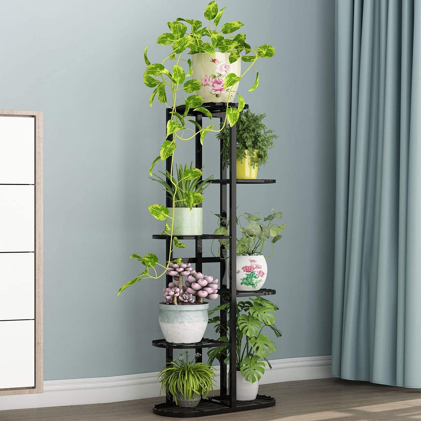 Fiora Handicraft Plant Stand with Pot Display Tiered Shelf Floor Mount Rack