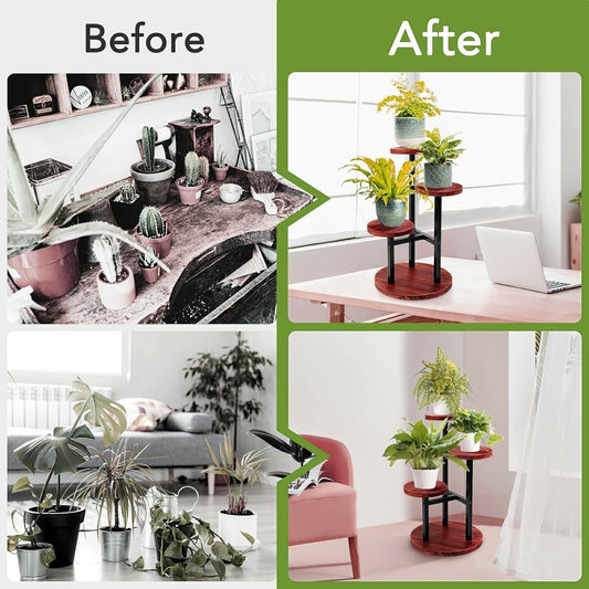 Dandelion Tall Metal 3-Tier Plant Stand Shelf Holder Display Rack