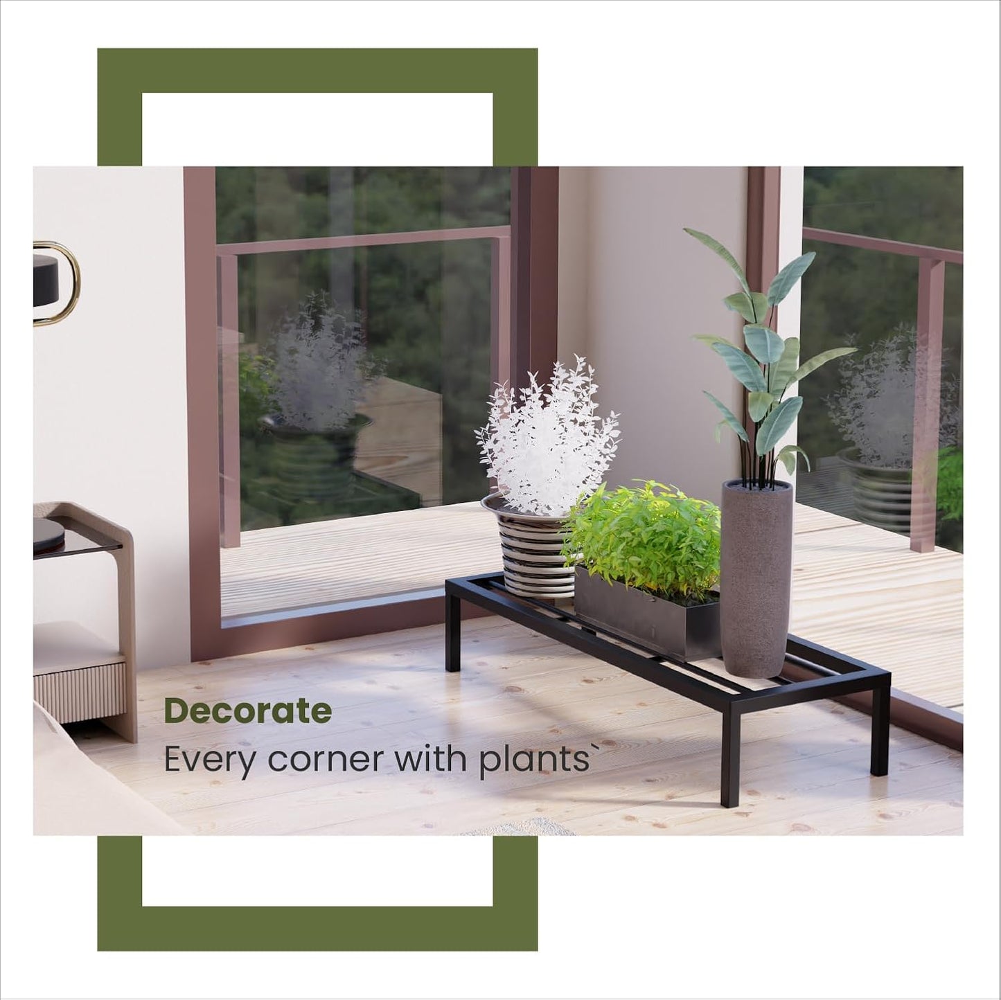 Lumen Set of 4 Flower Pot / Plant Stand for Indoor & Outdoor