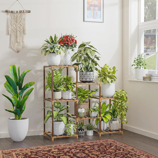 Earthwood Wooden Plant Stand for Balcony - Plant Stands for Indoor Living Room