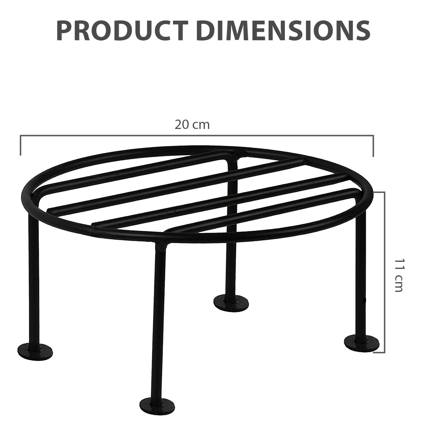 Oasis 4 Pcs Round Plant Stand Galvanized Metal Flower Pot Holder Rust Resistant