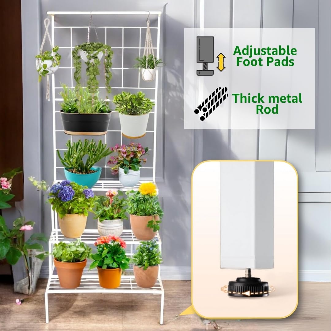 Earthly Bloom Plant Stands for Outdoor Balcony, Flower Pot Stand