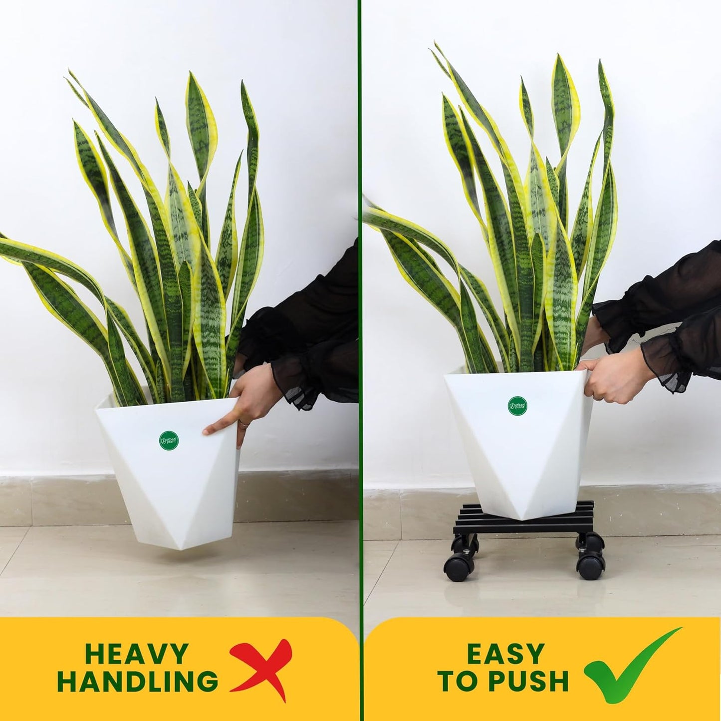 Urbanscape Heavy Duty Plant Stand with Wheels | Wheel Pot Trolley for Balcony, Indoor & Outdoor