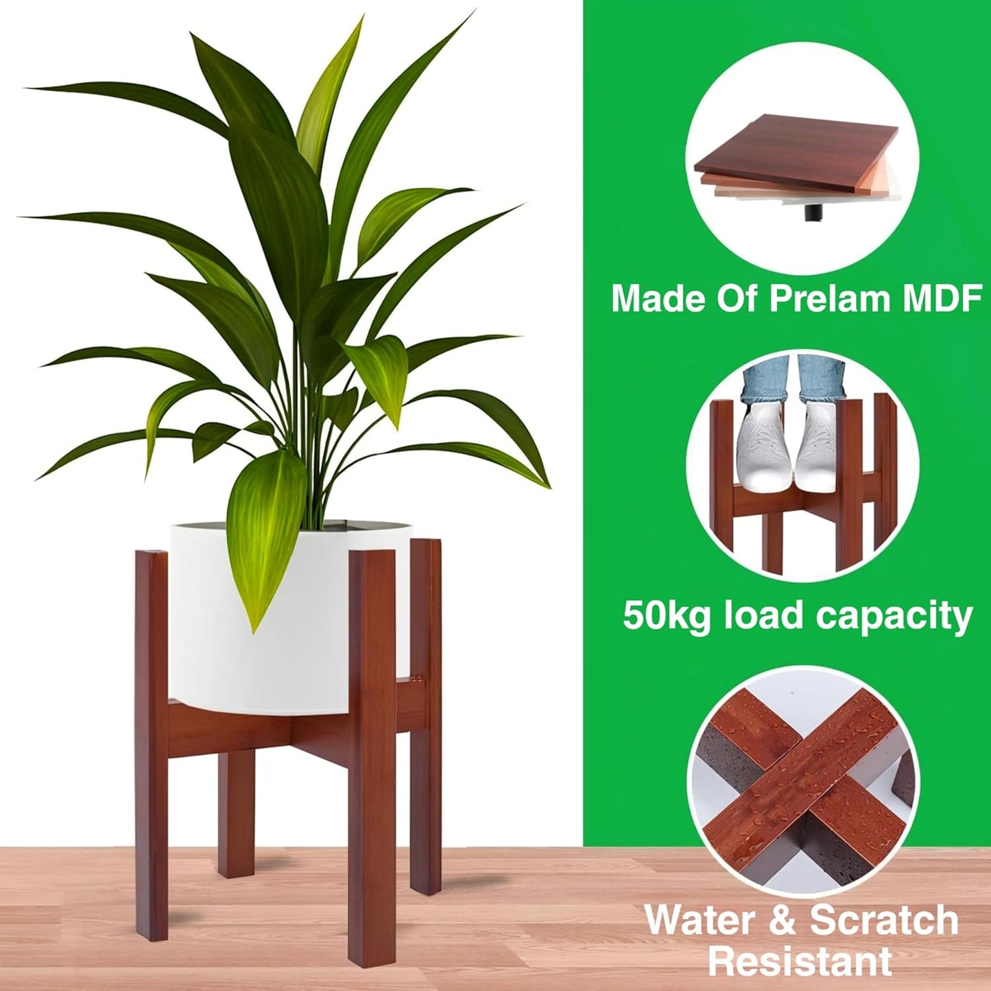 Dandelion Wooden Multipurpose Plant Stand Patio Indoor-Corner Plant Holder Pot Stand