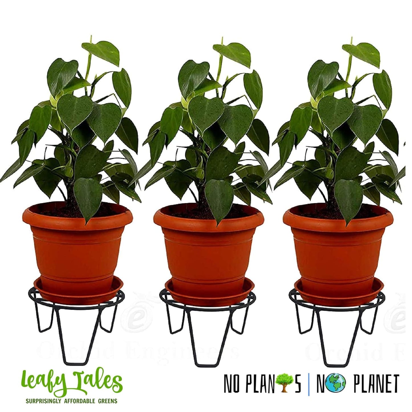 Lush Living Pack of 7 Metal Plant Stand for Balcony